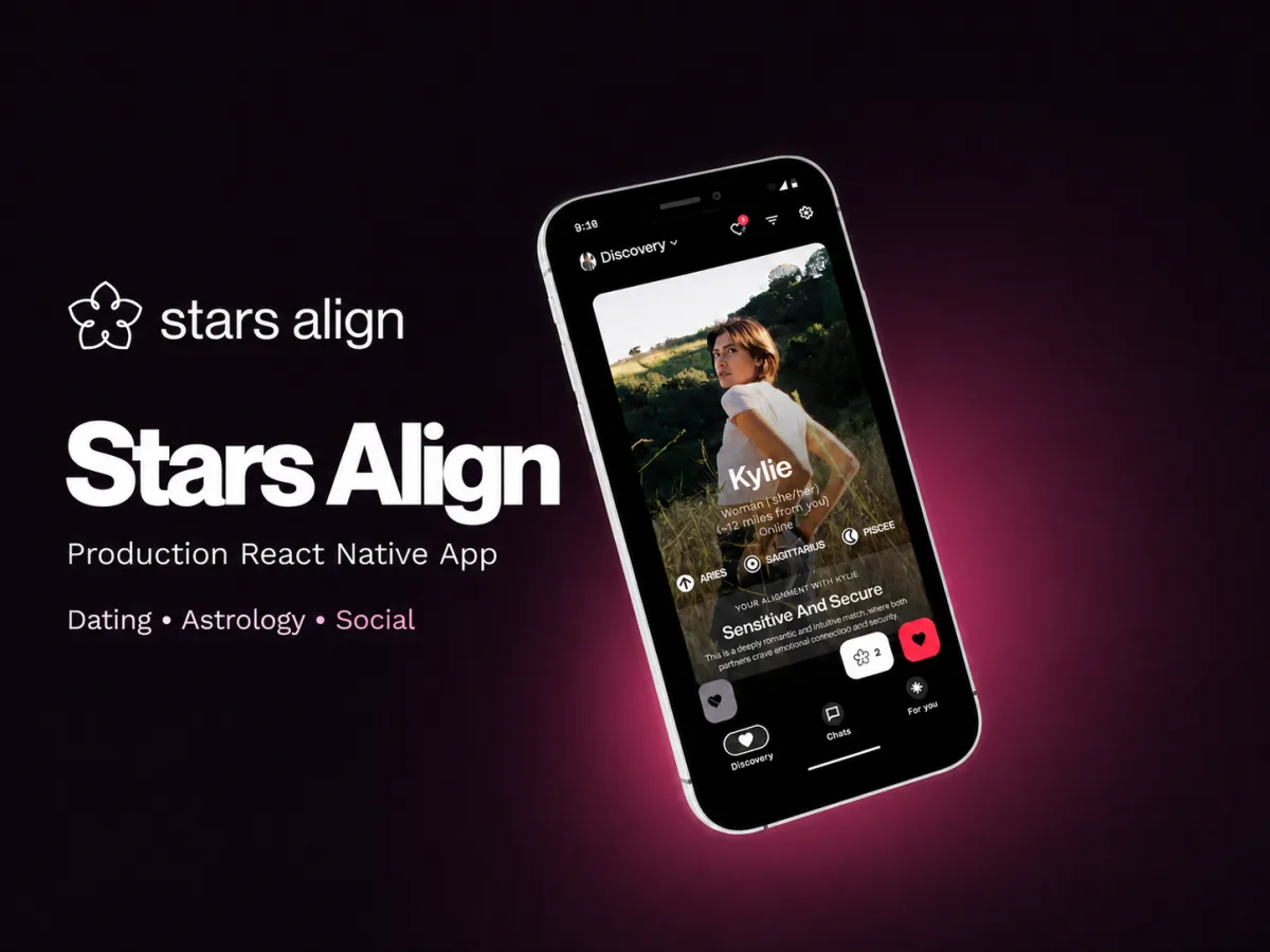 Stars Align production React Native dating and social application